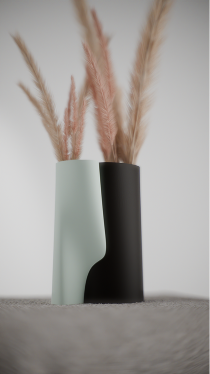 interlocking vase, multicolor desk organizer, geometric sculptural tabletop statement accent