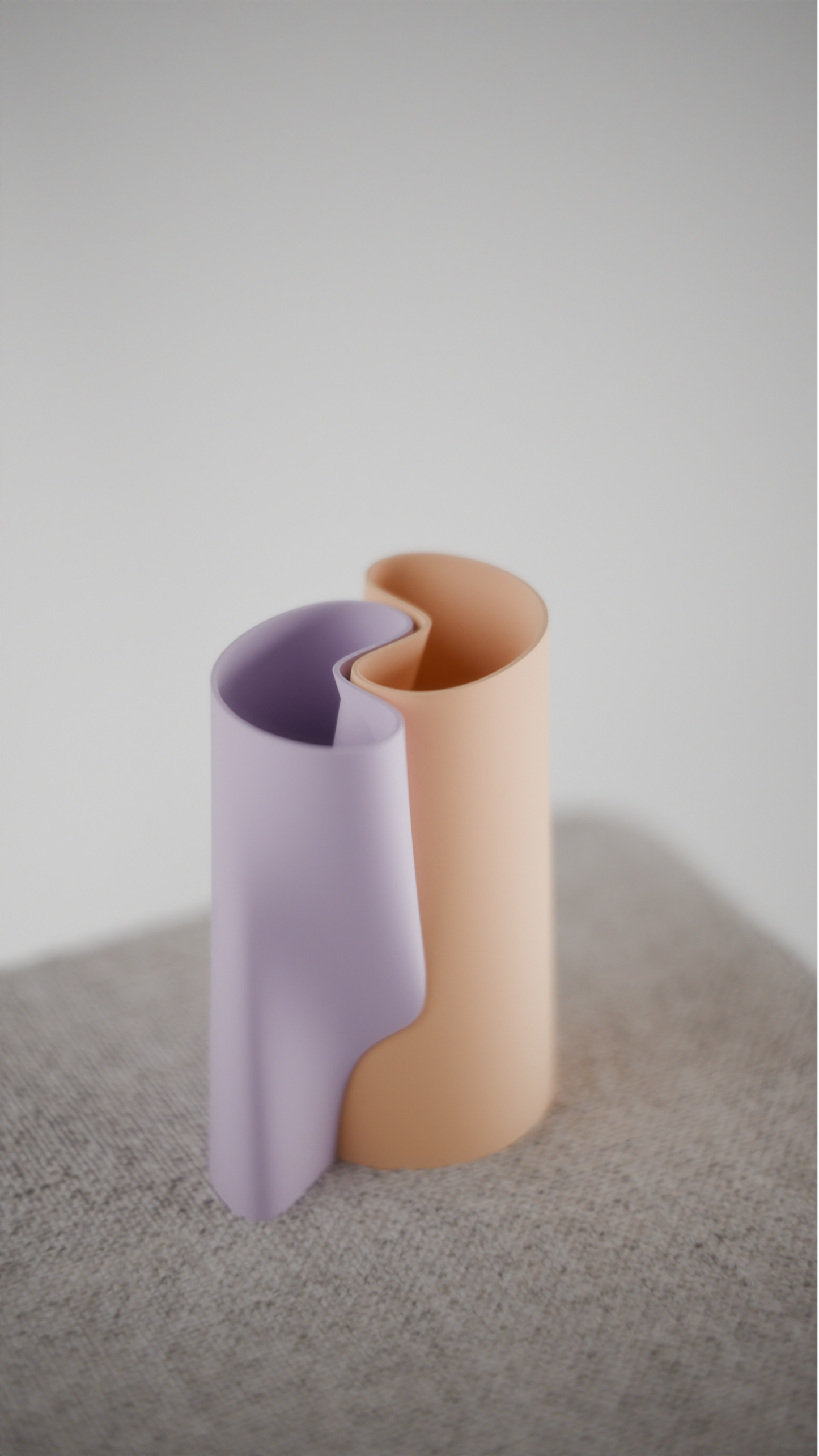 interlocking vase, multicolor desk organizer, geometric sculptural tabletop statement accent