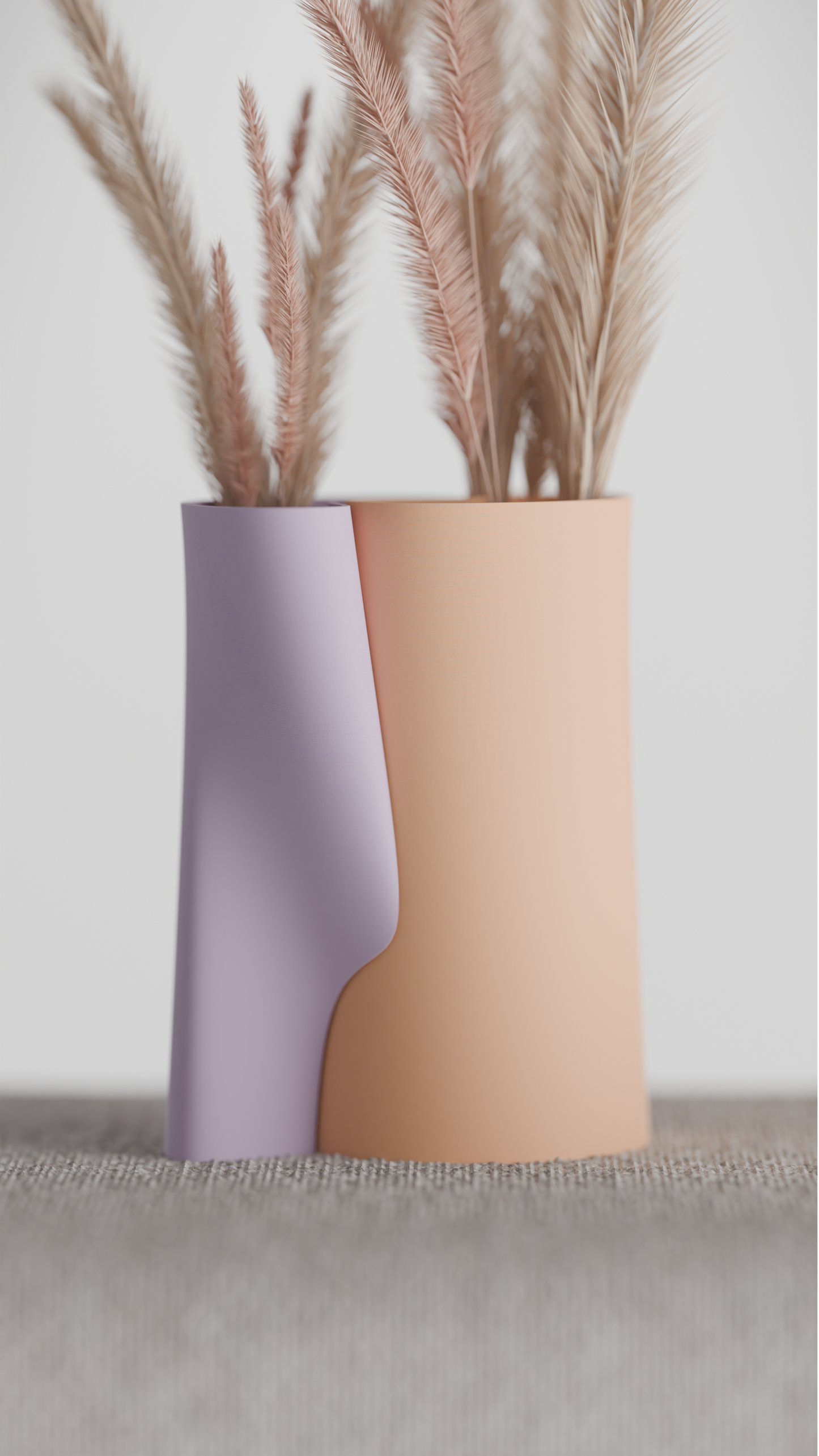 interlocking vase, multicolor desk organizer, geometric sculptural tabletop statement accent