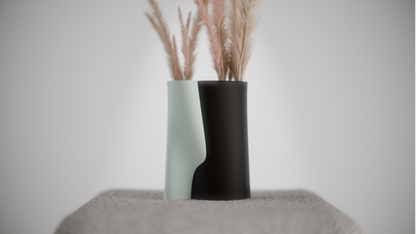 interlocking vase, multicolor desk organizer, geometric sculptural tabletop statement accent