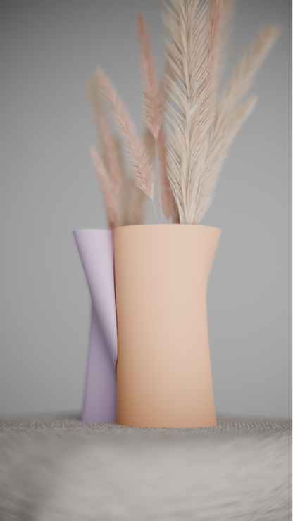 interlocking vase, multicolor desk organizer, geometric sculptural tabletop statement accent