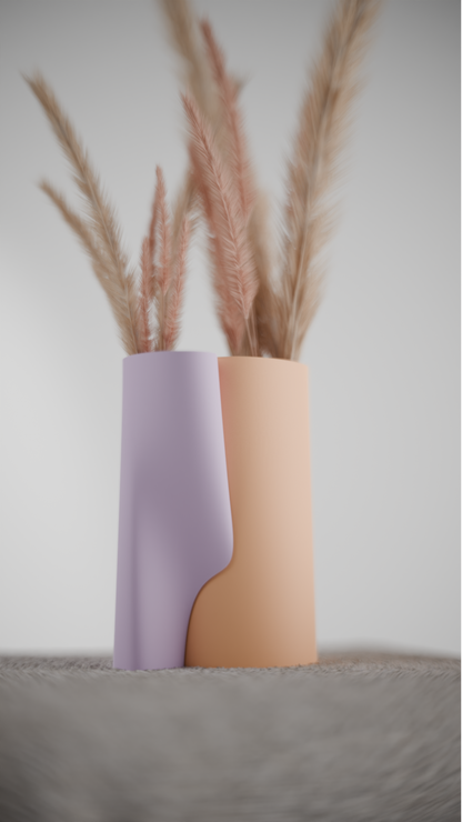 interlocking vase, multicolor desk organizer, geometric sculptural tabletop statement accent