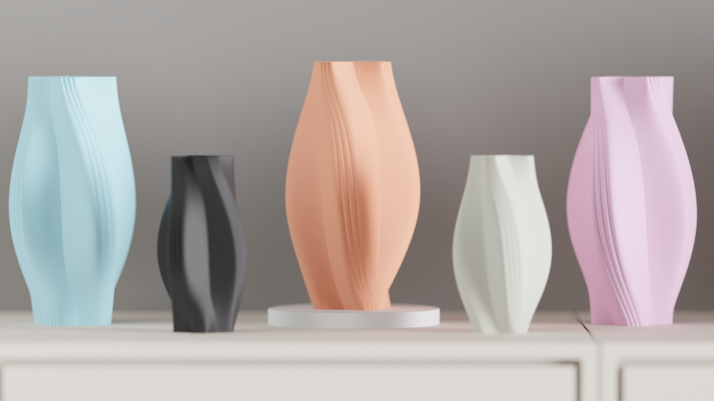 twist vase, spiral tabletop decor, minimalist bud holder, japandi statementpiece