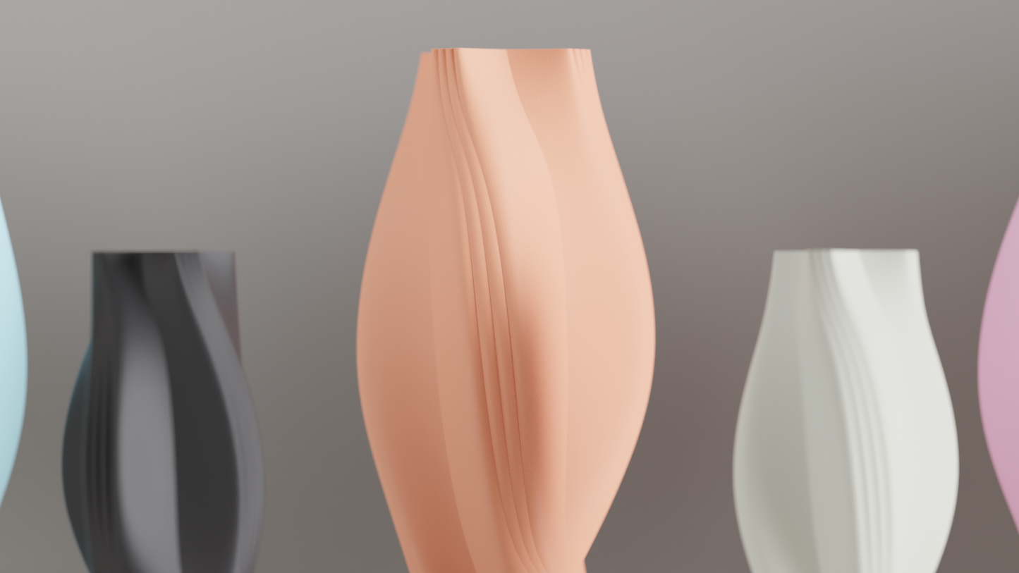 twist vase, spiral tabletop decor, minimalist bud holder, japandi statementpiece