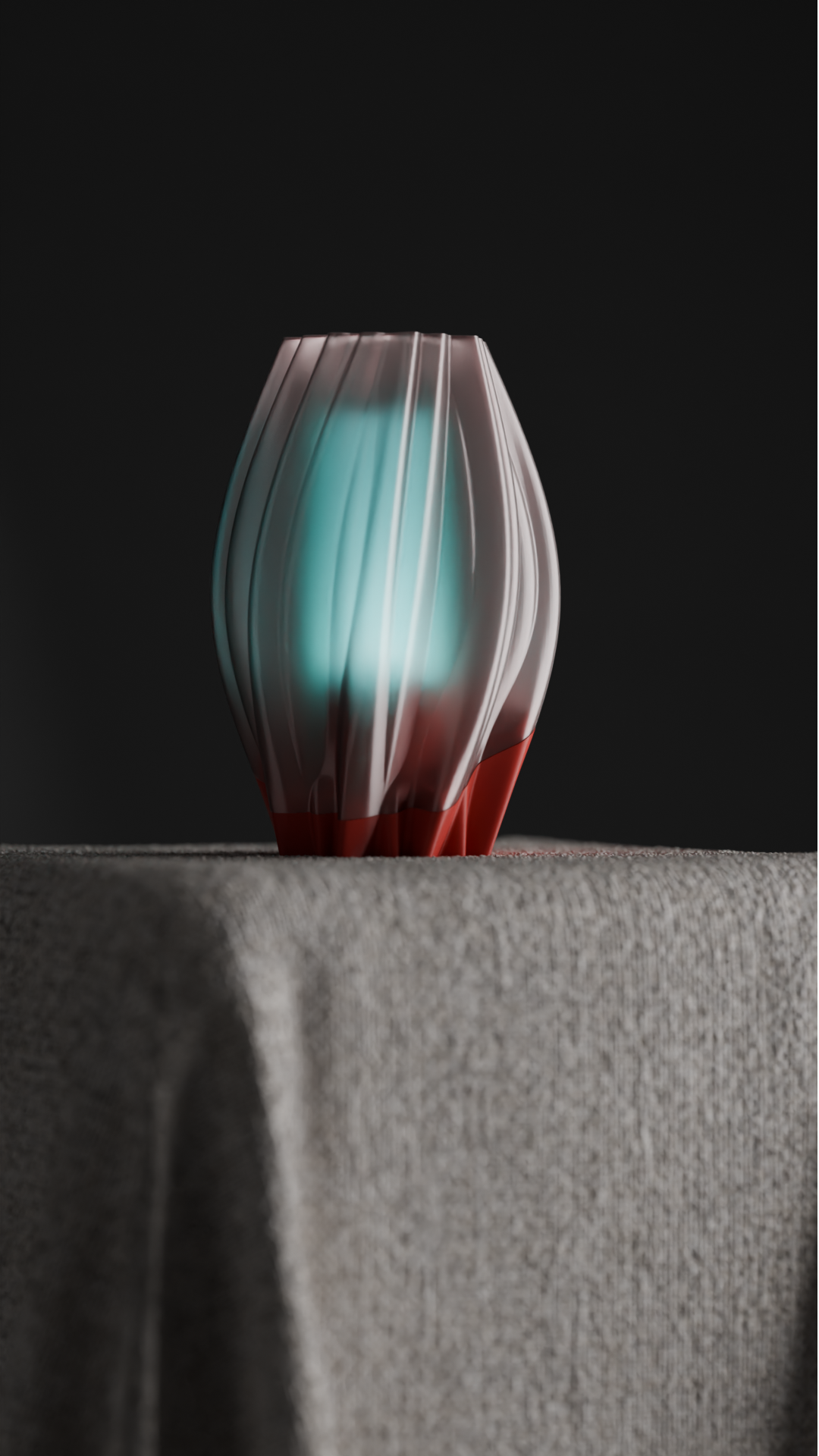 Pendant Lamp, Sculptural Flowing Shade, Removable Diffuser, Artful Ambient Lighting