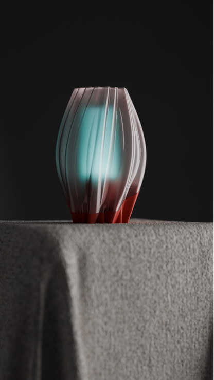 Pendant Lamp, Sculptural Flowing Shade, Removable Diffuser, Artful Ambient Lighting