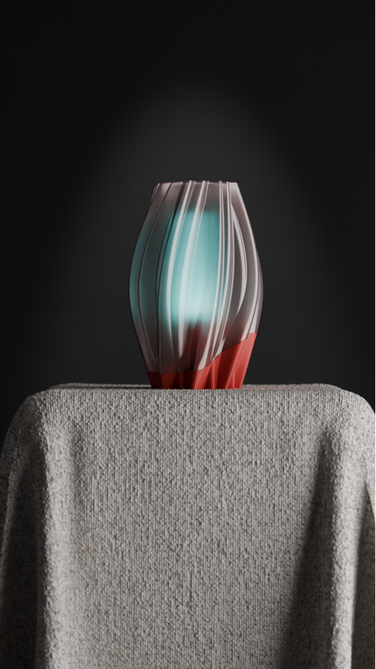 Pendant Lamp, Sculptural Flowing Shade, Removable Diffuser, Artful Ambient Lighting