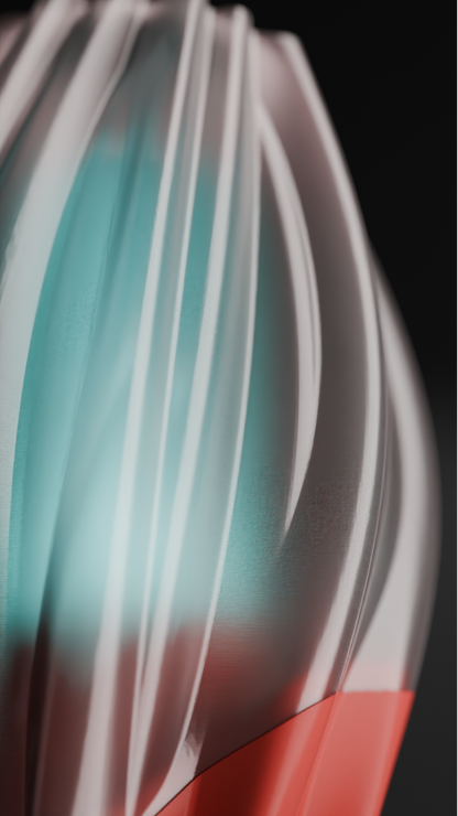 Pendant Lamp, Sculptural Flowing Shade, Removable Diffuser, Artful Ambient Lighting