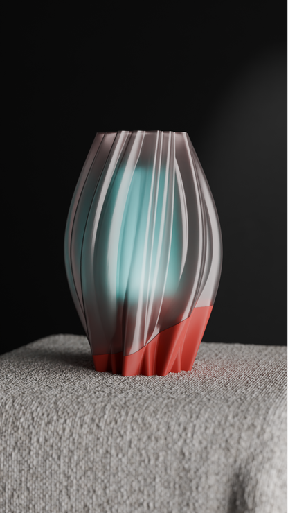 Pendant Lamp, Sculptural Flowing Shade, Removable Diffuser, Artful Ambient Lighting