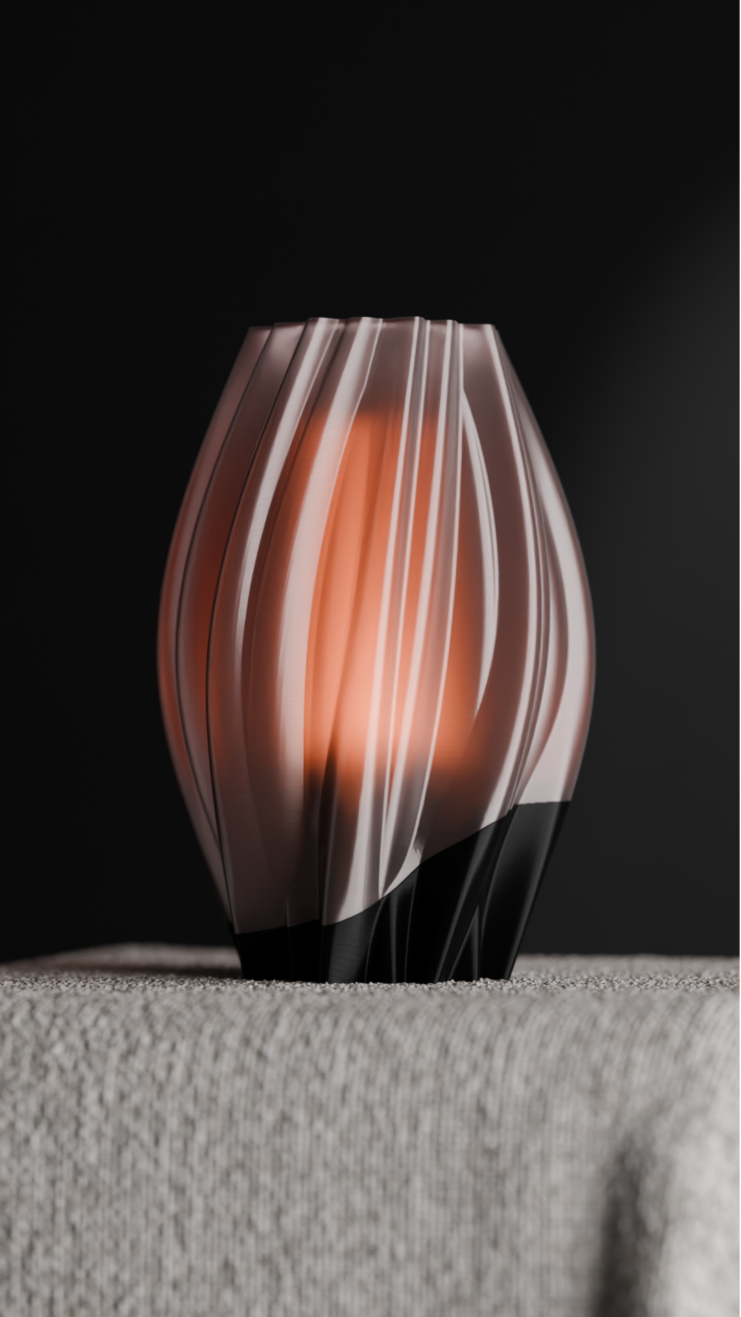 Pendant Lamp, Sculptural Flowing Shade, Removable Diffuser, Artful Ambient Lighting