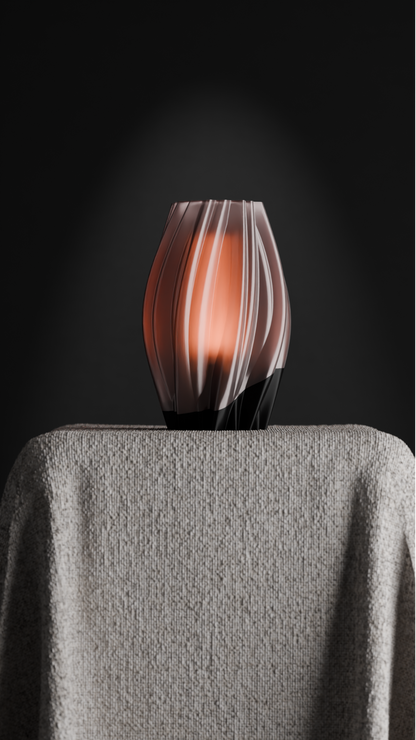 Pendant Lamp, Sculptural Flowing Shade, Removable Diffuser, Artful Ambient Lighting