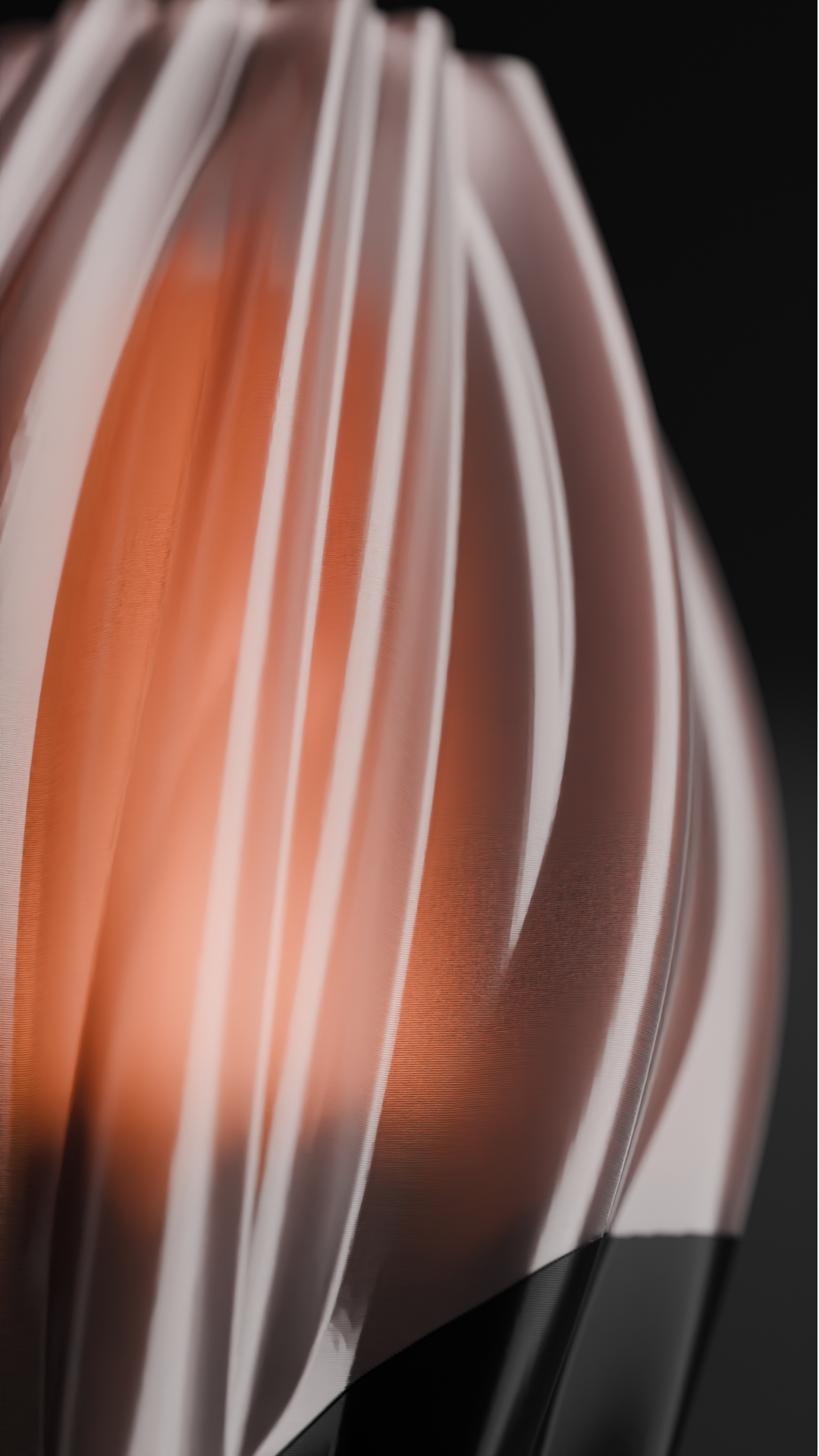 Pendant Lamp, Sculptural Flowing Shade, Removable Diffuser, Artful Ambient Lighting