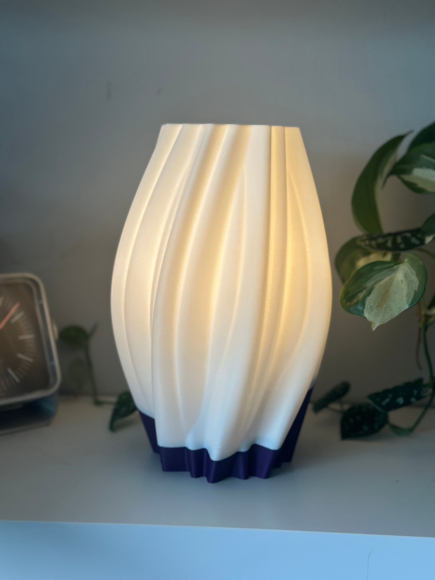 Pendant Lamp, Sculptural Flowing Shade, Removable Diffuser, Artful Ambient Lighting