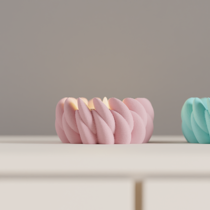 Tealight Holder, Ambient LED, Sculptural Tabletop Accent, Contemporary Nordic Petals