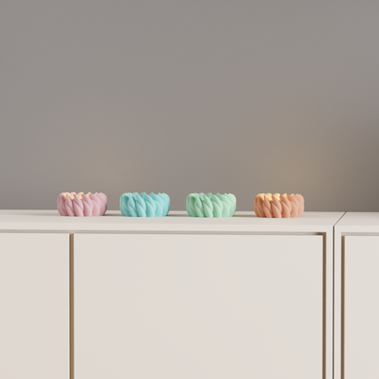 Tealight Holder, Ambient LED, Sculptural Tabletop Accent, Contemporary Nordic Petals