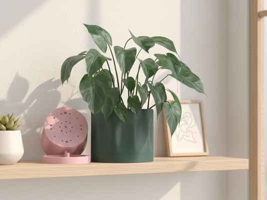 Minimalist Planter Pot, Elegant Geometric Ripple Texture, Hidden Drainage, Japandi