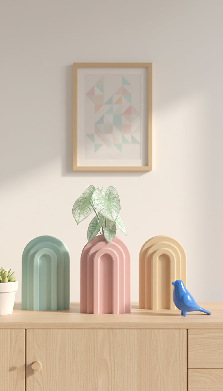 Propagation Vase, Contemporary Geometric Arch Display, Desktop Botanical Tube Planter