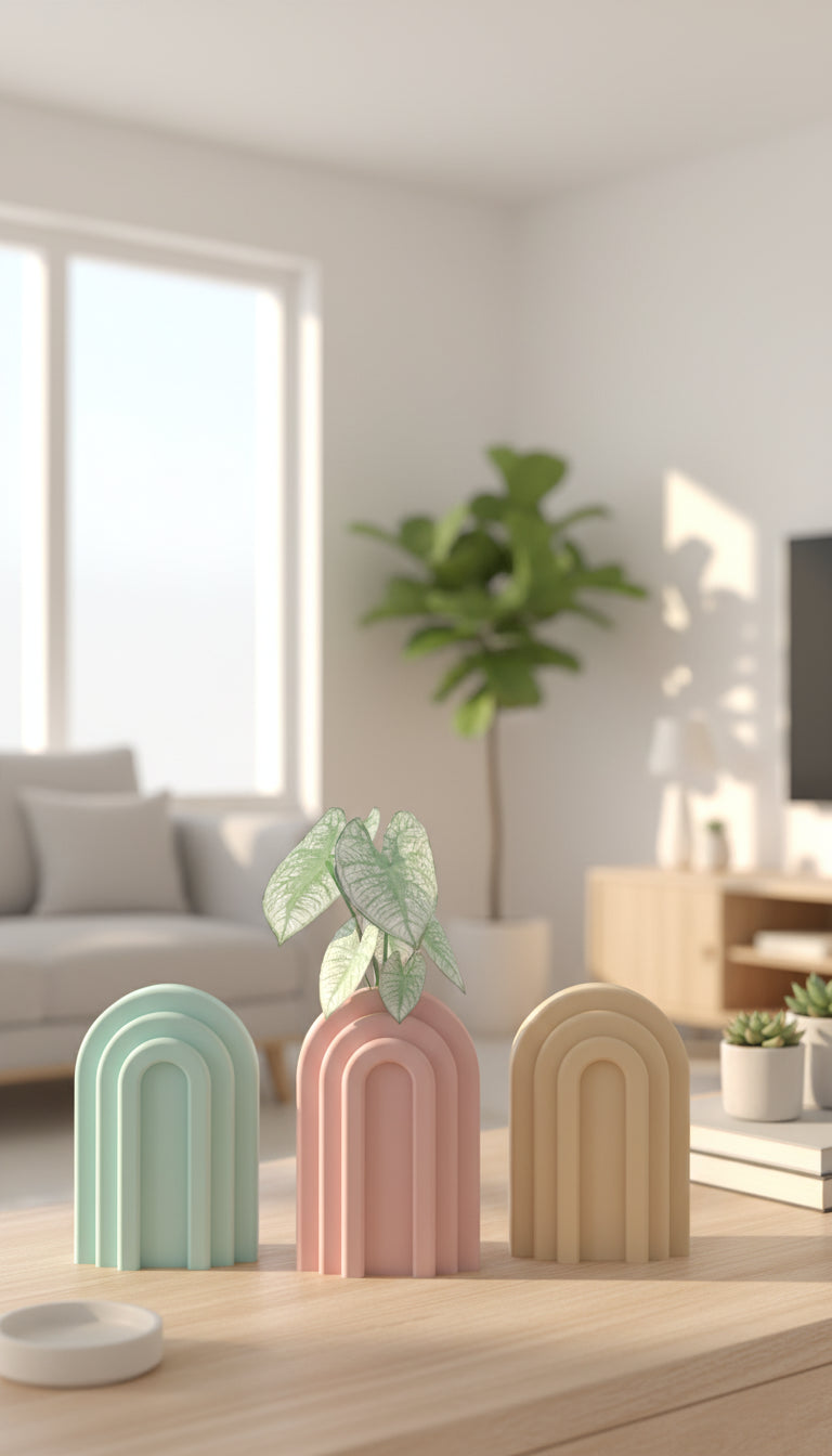 Propagation Vase, Contemporary Geometric Arch Display, Desktop Botanical Tube Planter