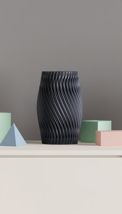 Spiral Vase, Nordic Twist Sculpture, Modern Tabletop Accent, Architectural Ornament