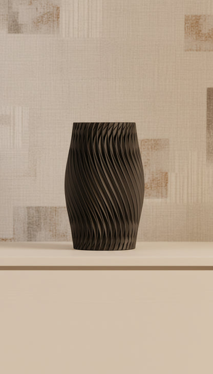 Spiral Vase, Nordic Twist Sculpture, Modern Tabletop Accent, Architectural Ornament