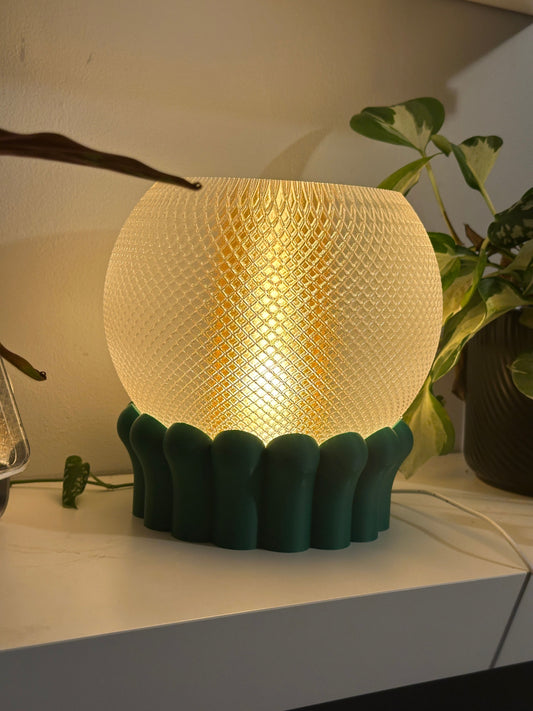 Globe Pendant Light, Modern Bloom Shade, Sculptural Bedside Ceiling Illumination