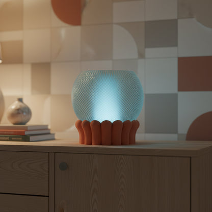 Globe Pendant Light, Modern Bloom Shade, Sculptural Bedside Ceiling Illumination