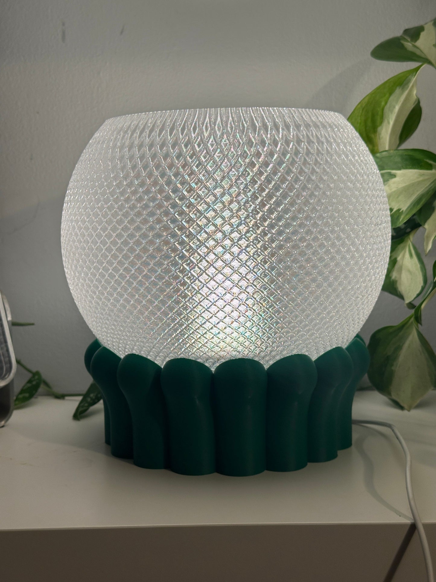 Globe Pendant Light, Modern Bloom Shade, Sculptural Bedside Ceiling Illumination