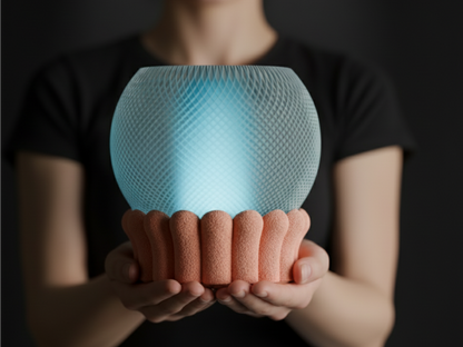 Globe Pendant Light, Modern Bloom Shade, Sculptural Bedside Ceiling Illumination