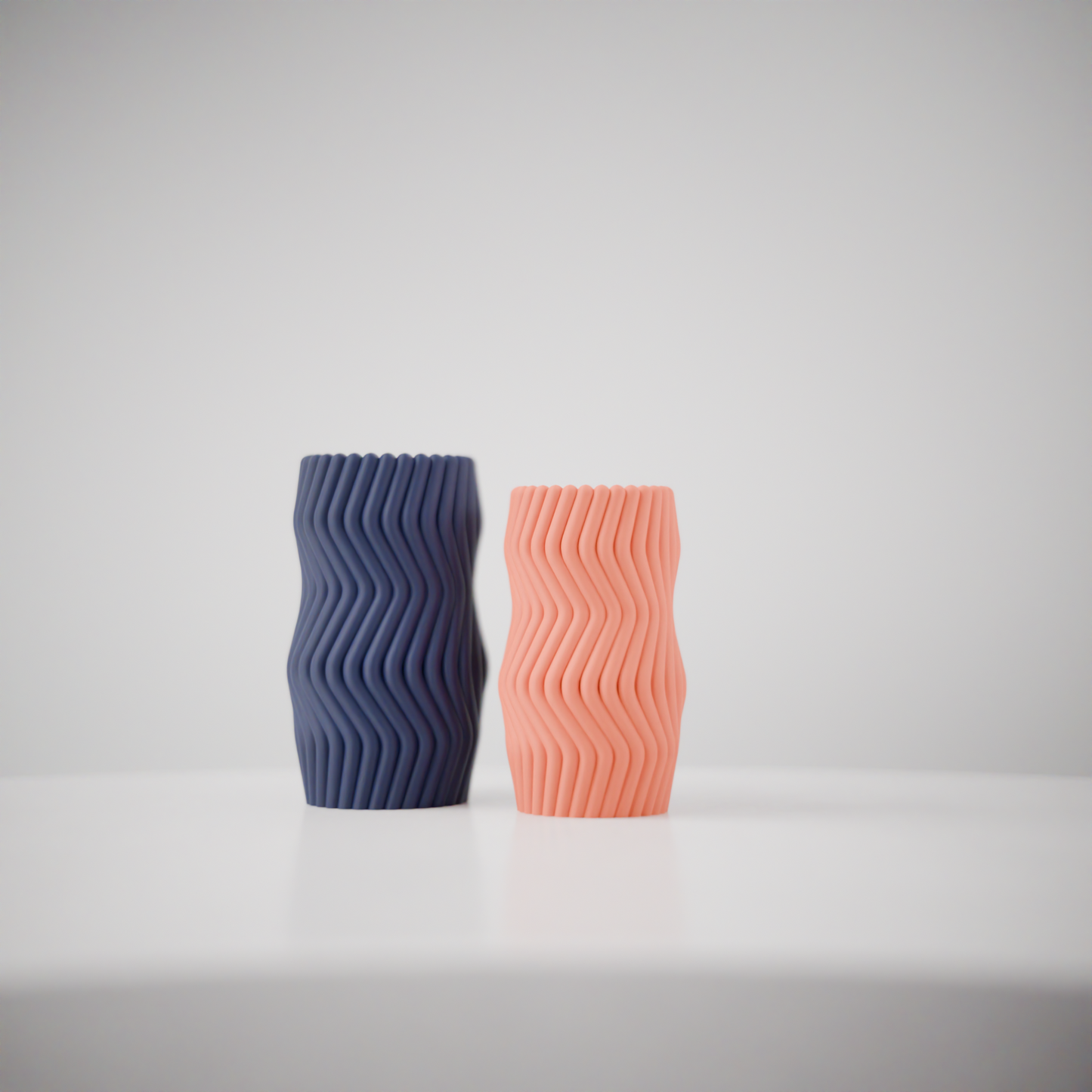 Sculptural Vase, Wavy Ripple Bud Vessel, Nordic Minimalist Desktop DecorativeAccent