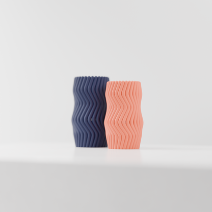 Sculptural Vase, Wavy Ripple Bud Vessel, Nordic Minimalist Desktop DecorativeAccent