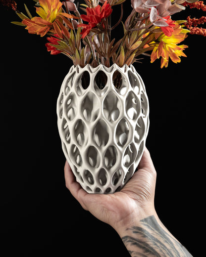 Modern Vase, Abstract Geometric Vessel, Tabletop Flower Holder, Contemporary Accent