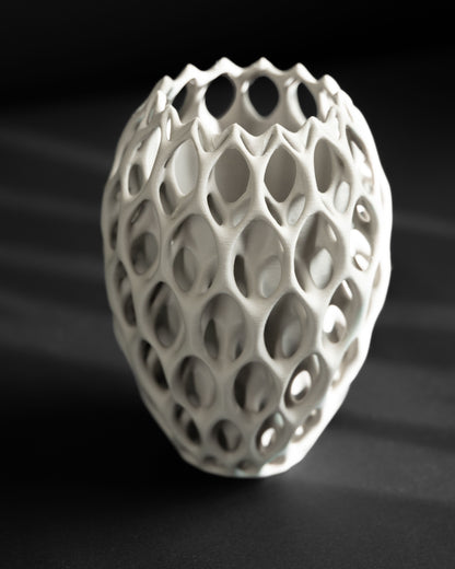 Modern Vase, Abstract Geometric Vessel, Tabletop Flower Holder, Contemporary Accent