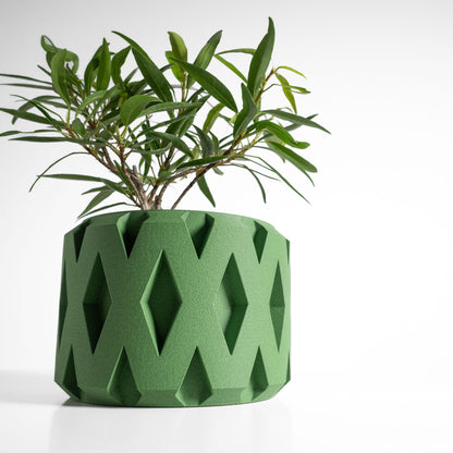 Planter Pot, Japandi Sculptural Minimalist Vessel, Nordic Indoor Organizer Midnight