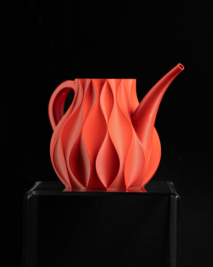 watering can, minimalist fractal geometry, ergonomic spout, sculptural designer waterer