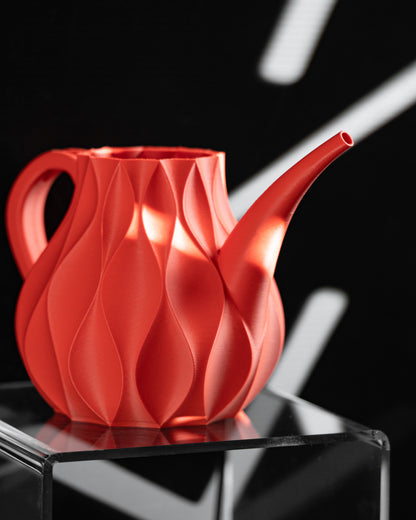 watering can, minimalist fractal geometry, ergonomic spout, sculptural designer waterer