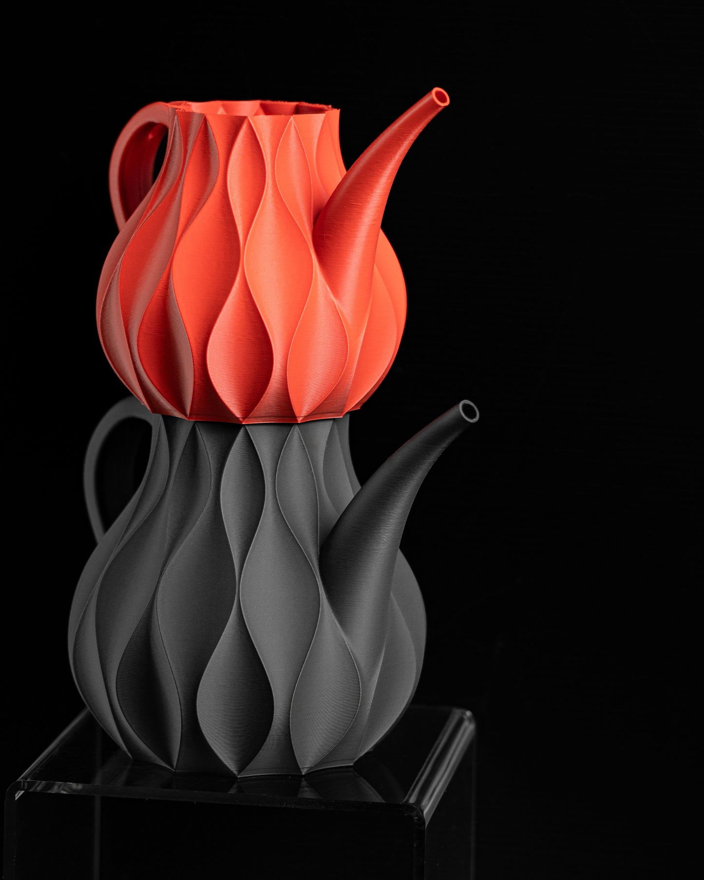 watering can, minimalist fractal geometry, ergonomic spout, sculptural designer waterer