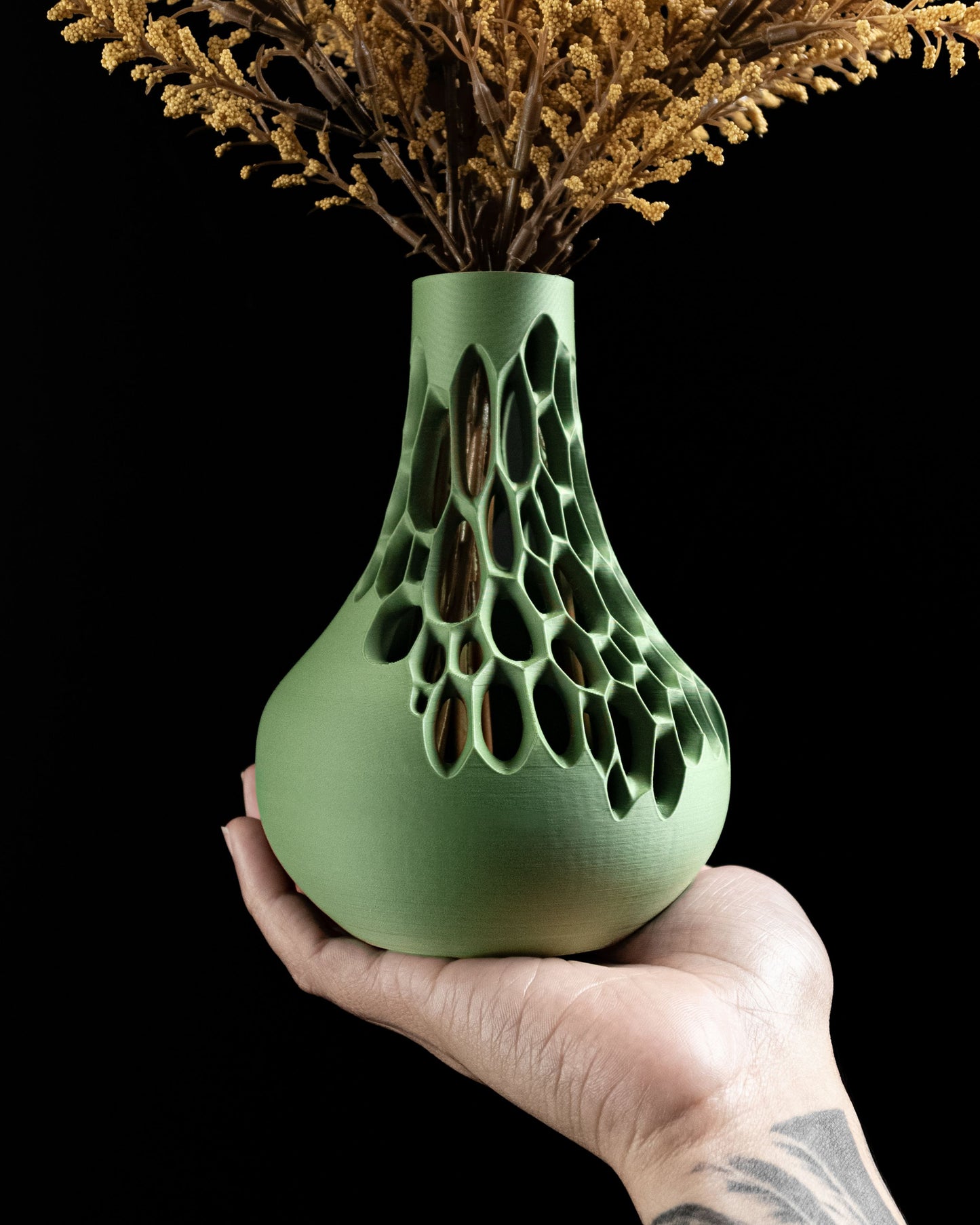 Flower Vase, Art Deco Tabletop StatementPiece, DriedStem Holder, Contemporary Accent