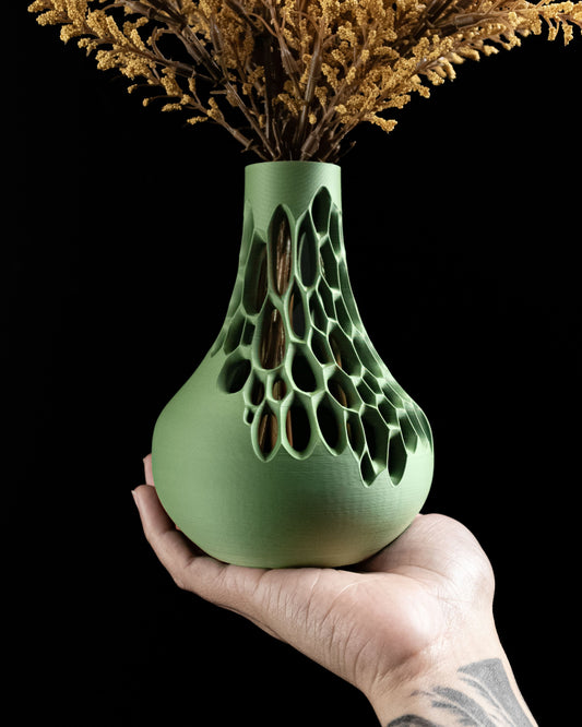 Flower Vase, Art Deco Tabletop StatementPiece, DriedStem Holder, Contemporary Accent