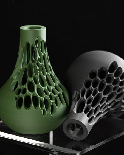 Flower Vase, Art Deco Tabletop StatementPiece, DriedStem Holder, Contemporary Accent