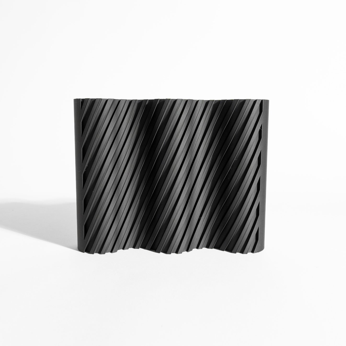 Vase Ribbed Architectural Accent, Decorative Tabletop Display, Matte Japandi Statement