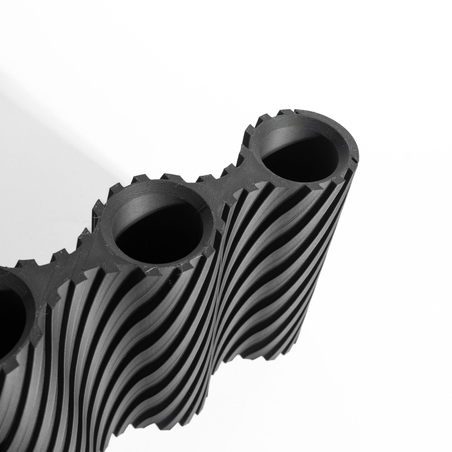 Vase Ribbed Architectural Accent, Decorative Tabletop Display, Matte Japandi Statement