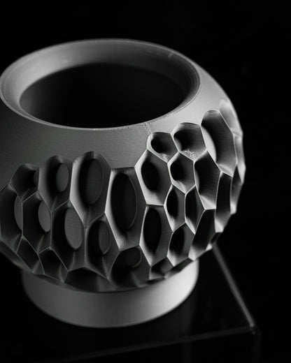 Planter Pot, Minimalist Contemporary Succulent, Indoor Desk Organizer, White Textured