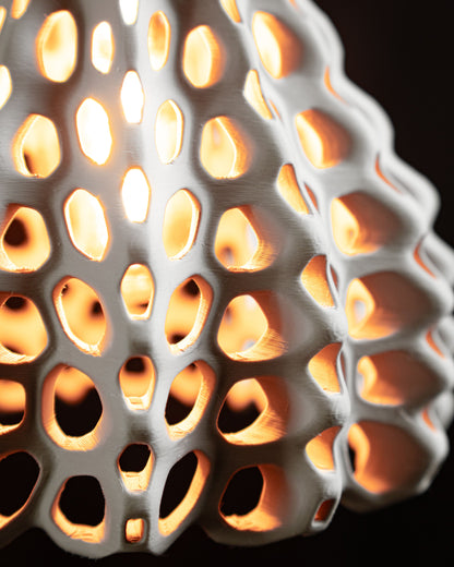 Pendant Light, Honeycomb Shade, Ceiling Lamp, Kitchen Island Accent, Minimalist.