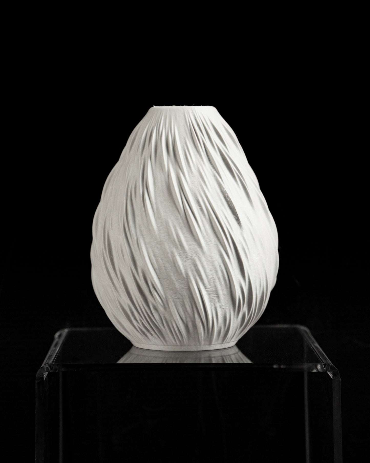 Fire Vase, Curved Modern Vessel, Tabletop Floral Organizer, Workspace Mantelpiece Accent,  Fireplace Mantel