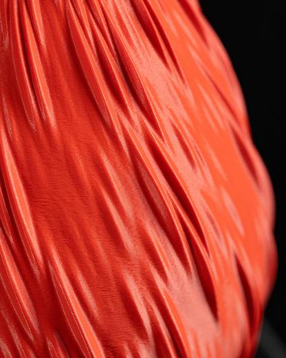 Fire Vase, Curved Modern Vessel, Tabletop Floral Organizer, Workspace Mantelpiece Accent,  Fireplace Mantel