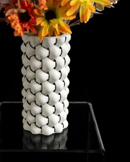 Modern Vase, Knotted Texture Weave, Mini Livingroom Accent, Versatile Floral Holder
