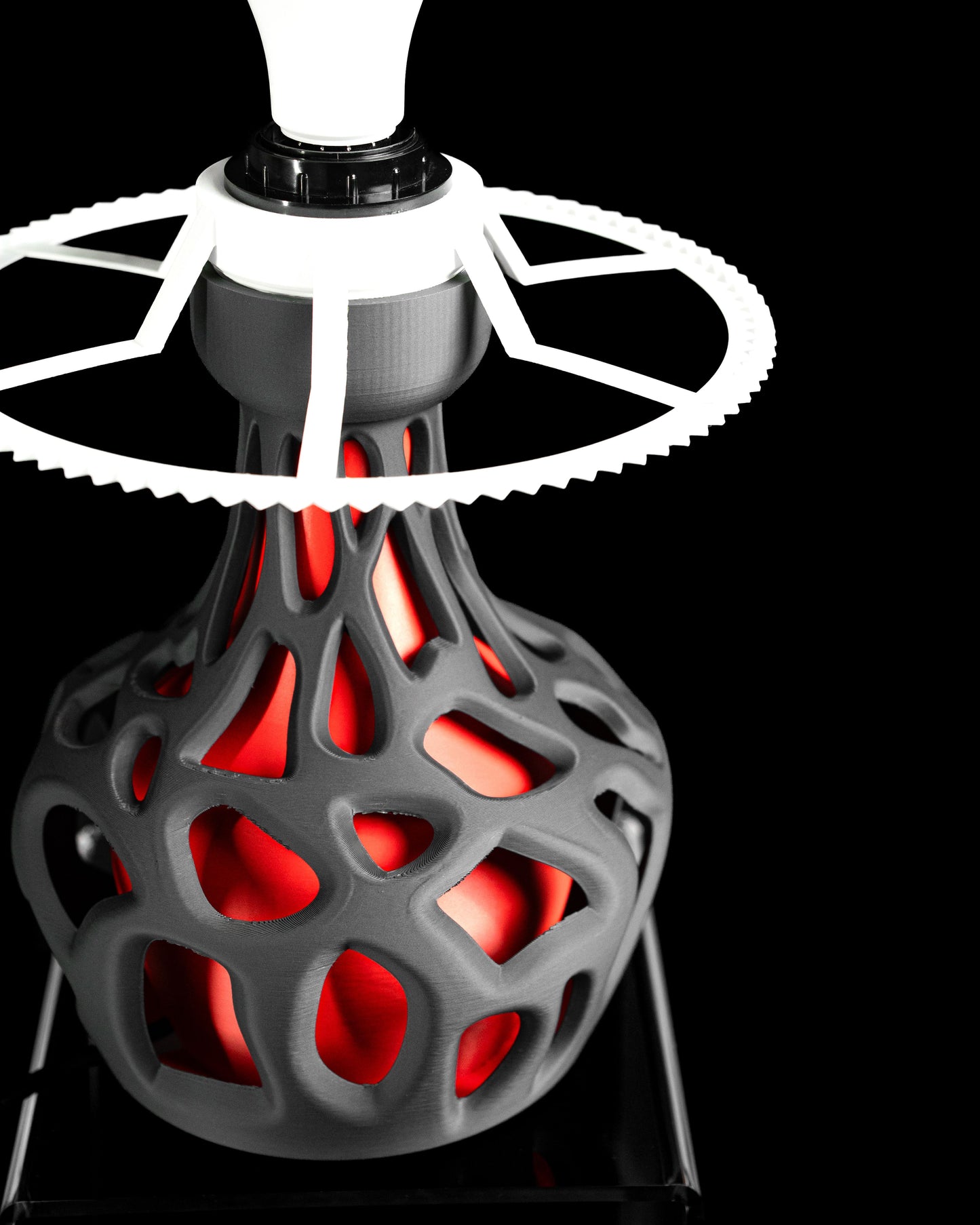 Fractal Table Lamp, Geometric Nightstand Light, Artistic Ambient Lighting, Matte Ceramic Finishes, Japandi Style