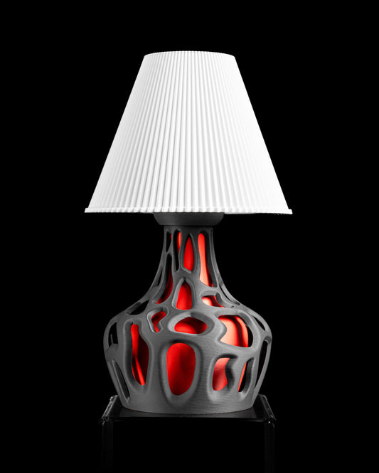 Fractal Table Lamp, Geometric Nightstand Light, Artistic Ambient Lighting, Matte Ceramic Finishes, Japandi Style