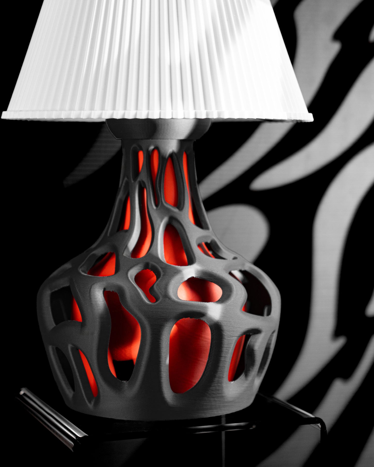 Fractal Table Lamp, Geometric Nightstand Light, Artistic Ambient Lighting, Matte Ceramic Finishes, Japandi Style