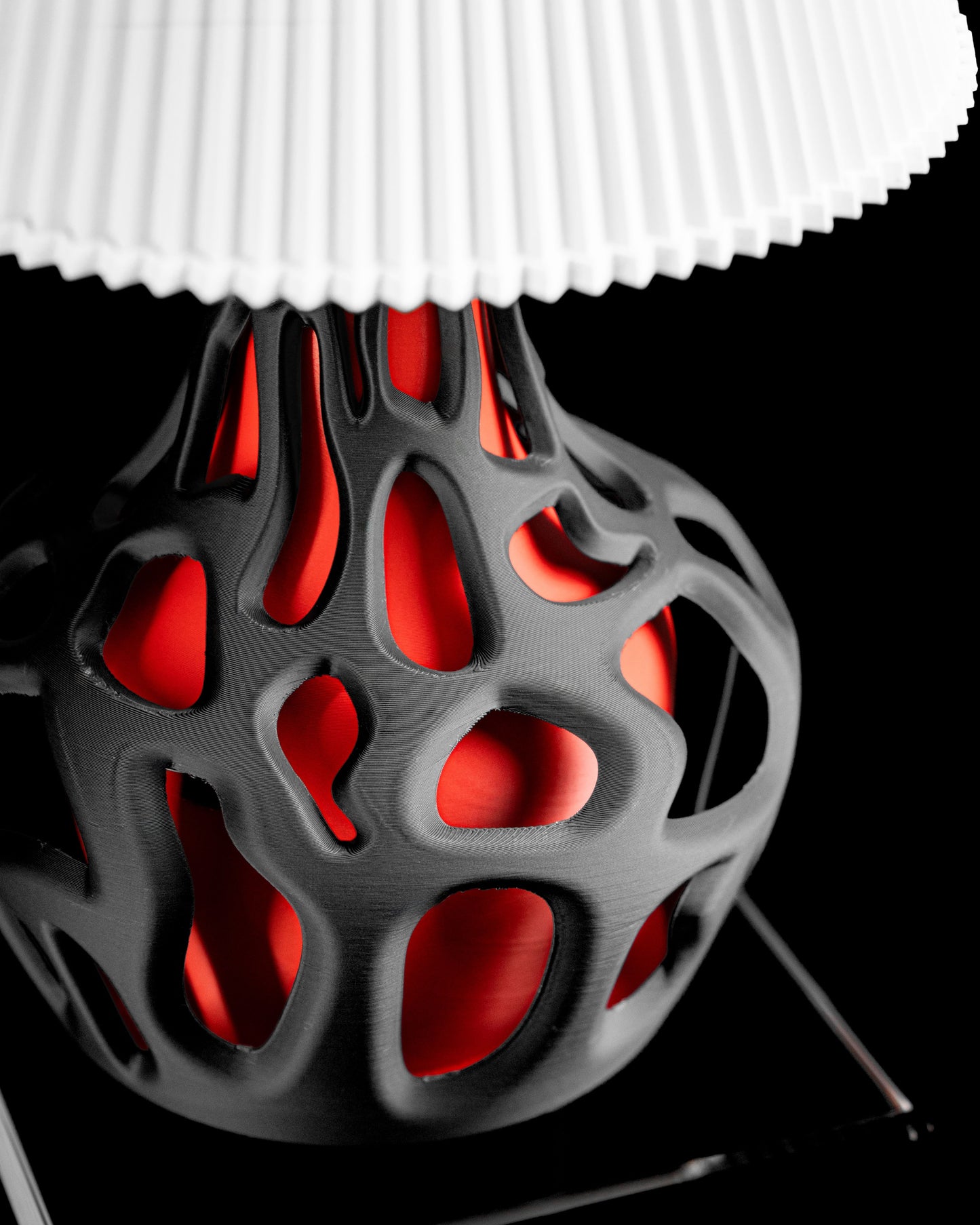 Fractal Table Lamp, Geometric Nightstand Light, Artistic Ambient Lighting, Matte Ceramic Finishes, Japandi Style